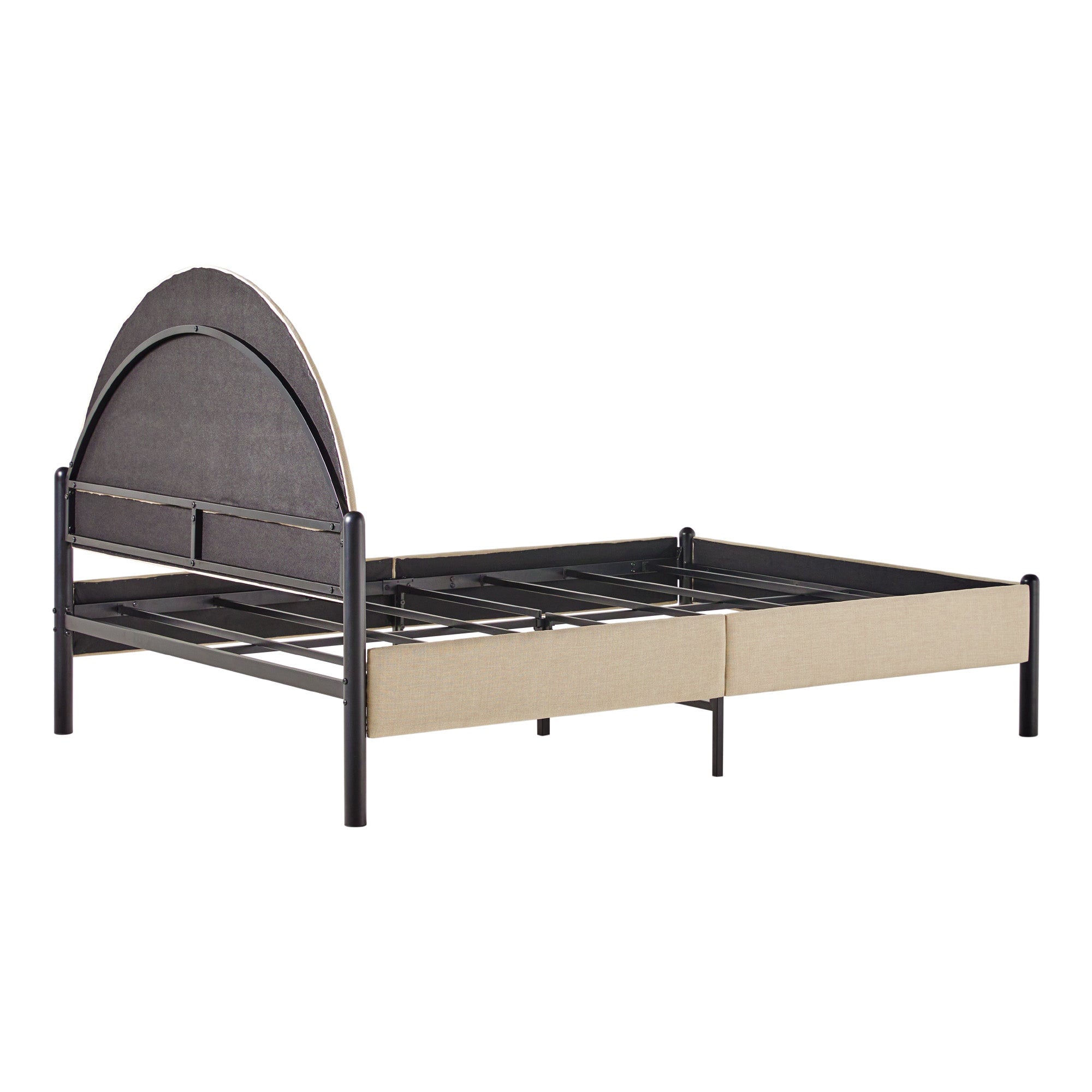 Gastonia Queen Metal and Upholstered Bed with Arched Headboard