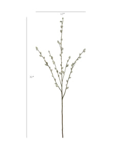 31" Faux Pussy Willow Stem