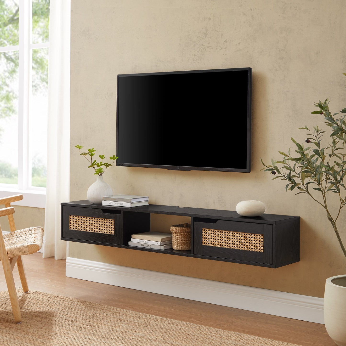 Hamkke Boho 2-Door Floating TV Stand