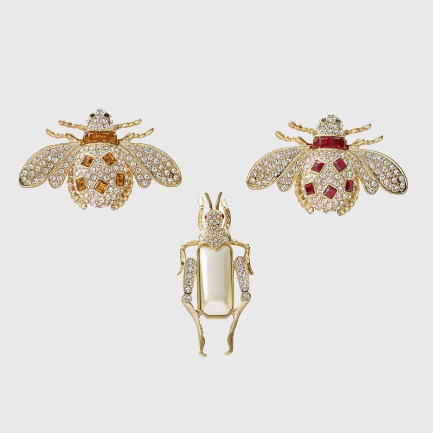 Jeweled Insect Clip Set