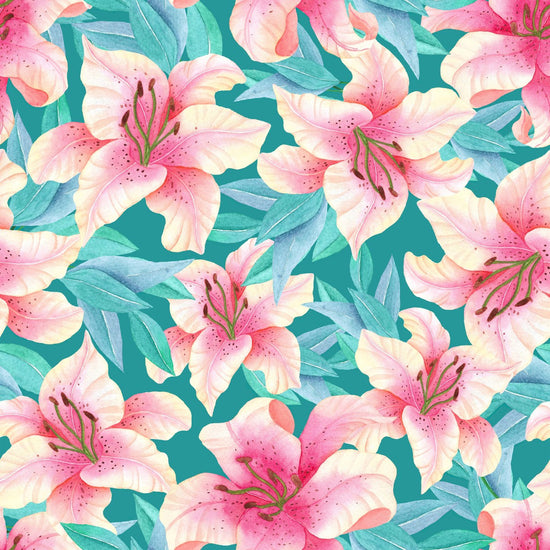 Stylish Modern Pink Lilies Wallpaper