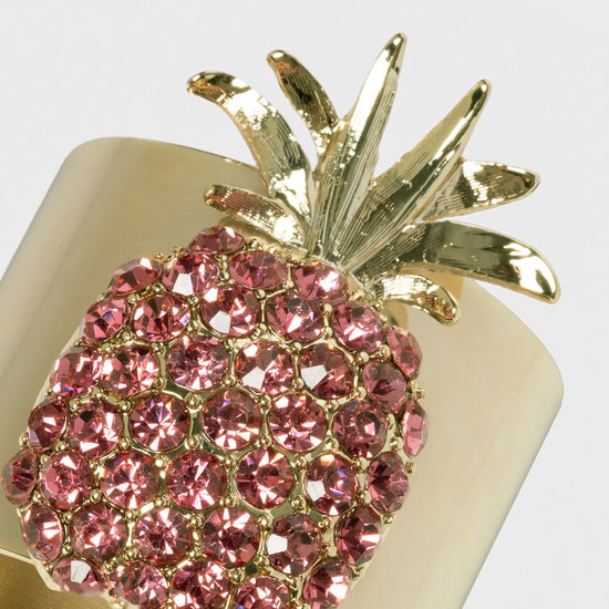 Pineapple Napkin Rings, Pink, Set of Two