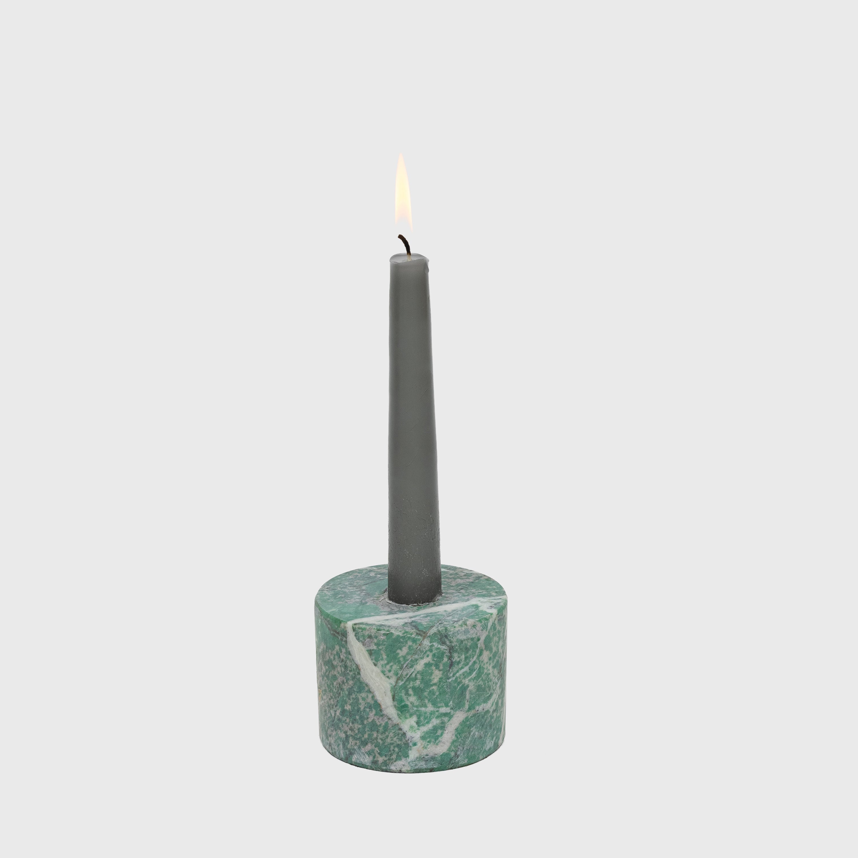 Pedestal Candlestick, Green Quartz