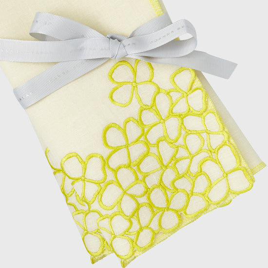 Hydrangea Dinner Napkins, Citrus, Set of Two