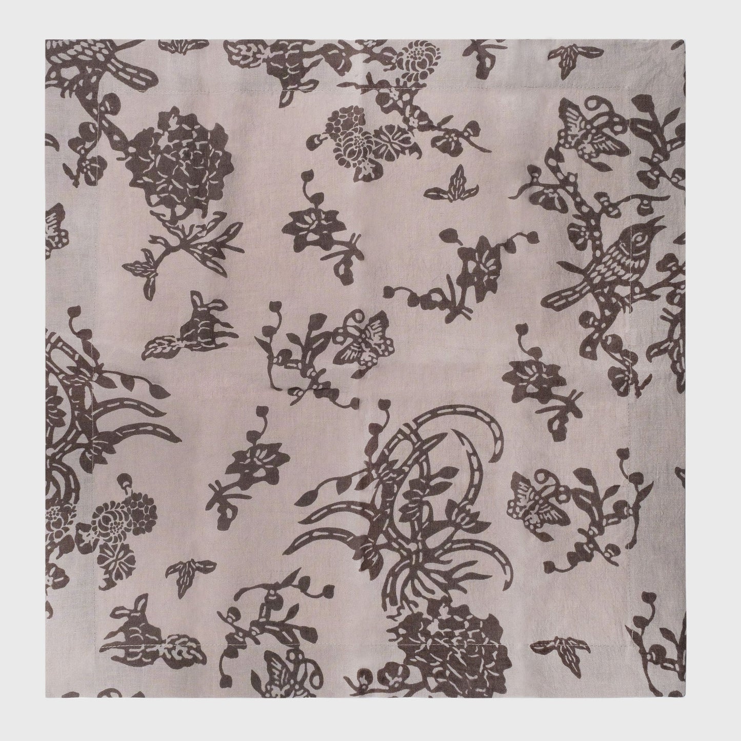 Garden Print Napkin, Mocha, Set of Two