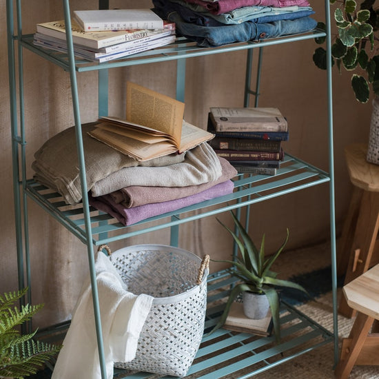 Four Tire Foldable Metal Shelf