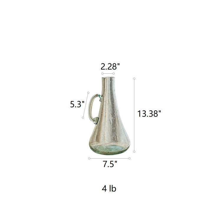 Small Opening Bubble Glass Kettle Vase, 13"