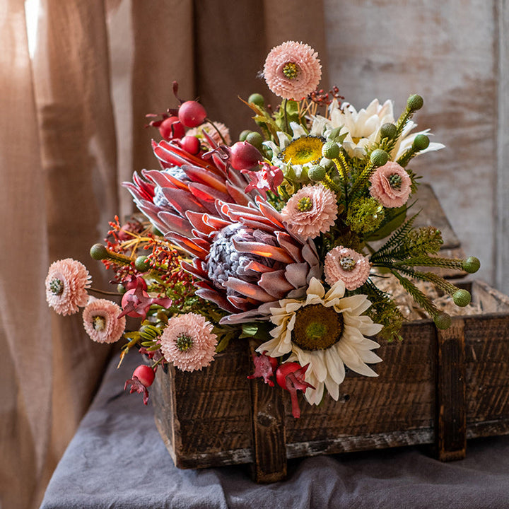 Rust Pink Spring Farm Bouquet, 16"