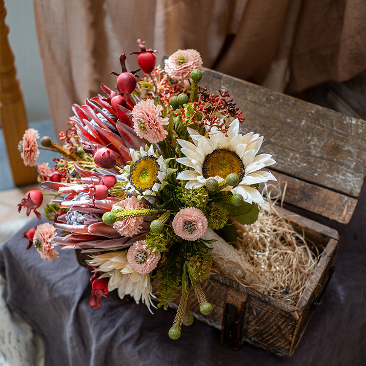 Rust Pink Spring Farm Bouquet, 16"