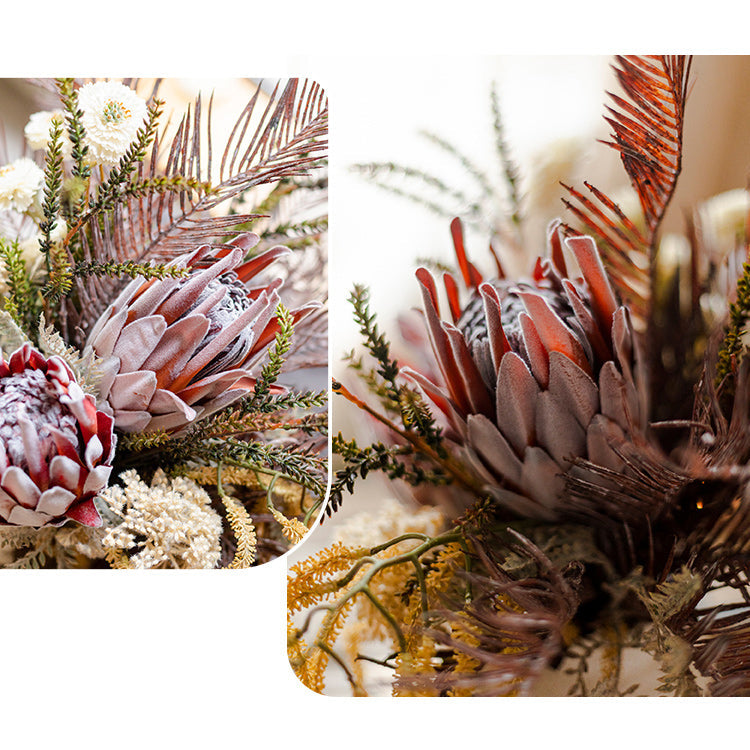 Rust Red Protea Faux Bouquet, 23"