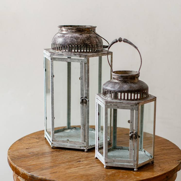 Glass Metal Lantern Candle Holder