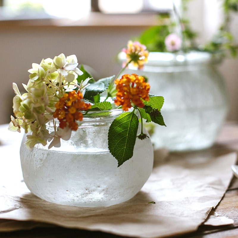 Hand-Blown Glass Foggy Glass Vase