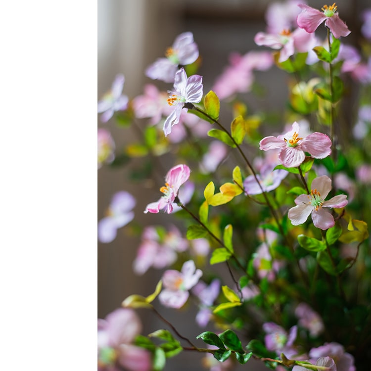 Silk Faux Gaura Flower Stem in Pink or Purple, 20"