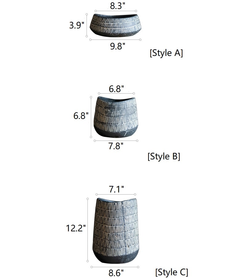 Geometry Line Ceramic Stoneware Flowerpot