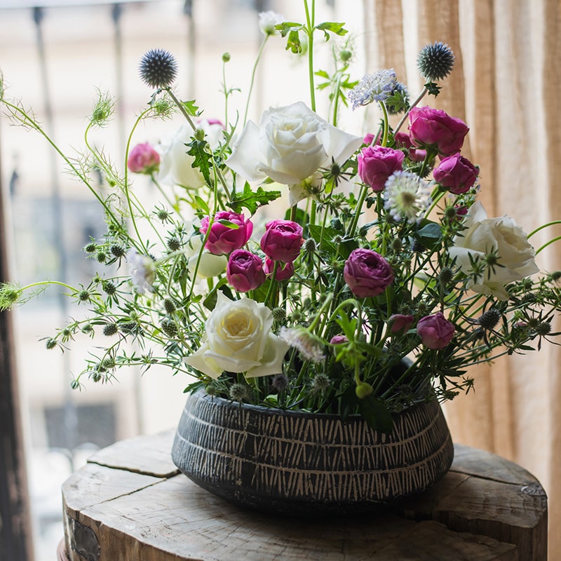 Geometry Line Ceramic Stoneware Flowerpot