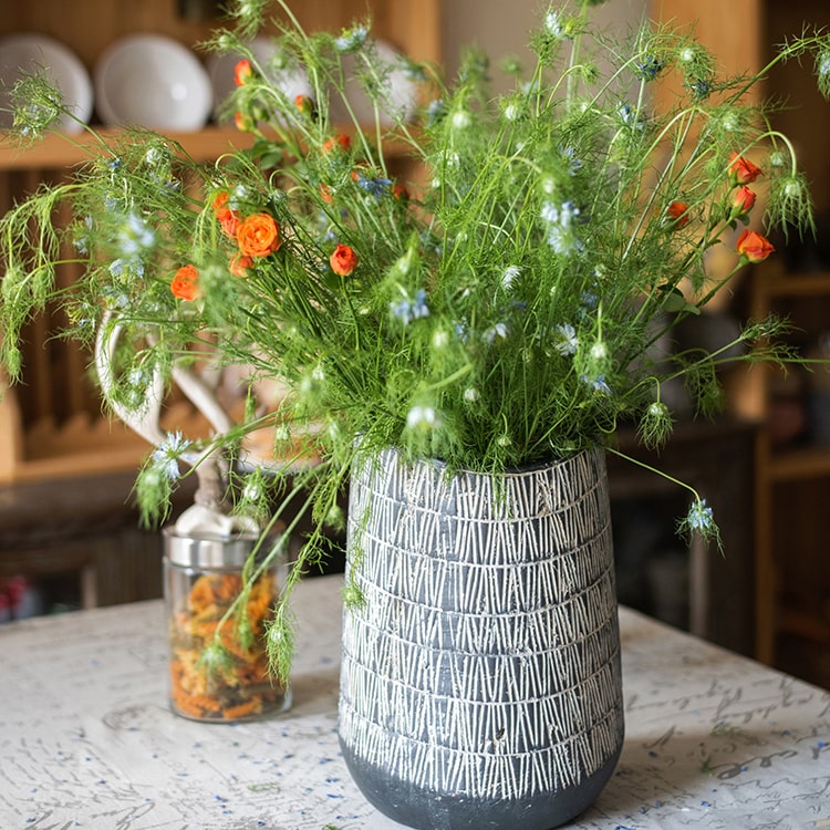 Geometry Line Ceramic Stoneware Flowerpot