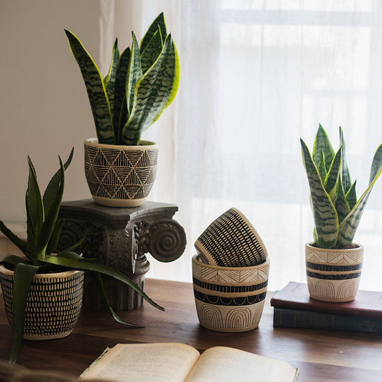 Geometric Art Concrete Flowerpot