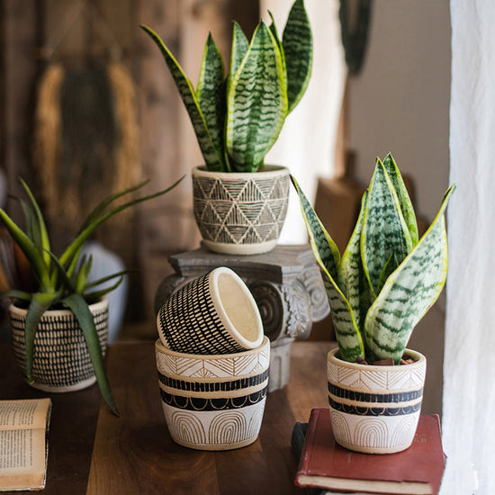 Geometric Art Concrete Flowerpot