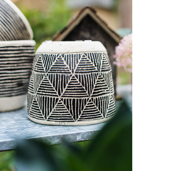 Geometric Art Concrete Flowerpot