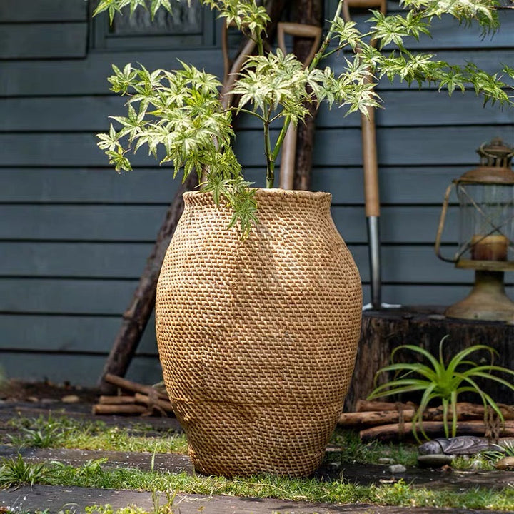 Large Basket Cement Backyard Planter