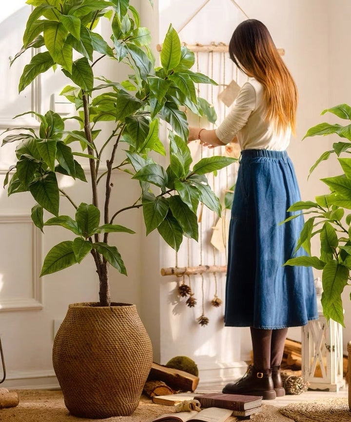 Large Basket Cement Backyard Planter