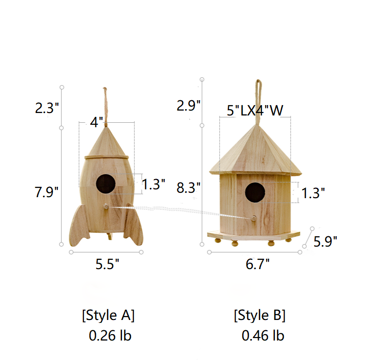 Natural Solid Wood Bird's Nest