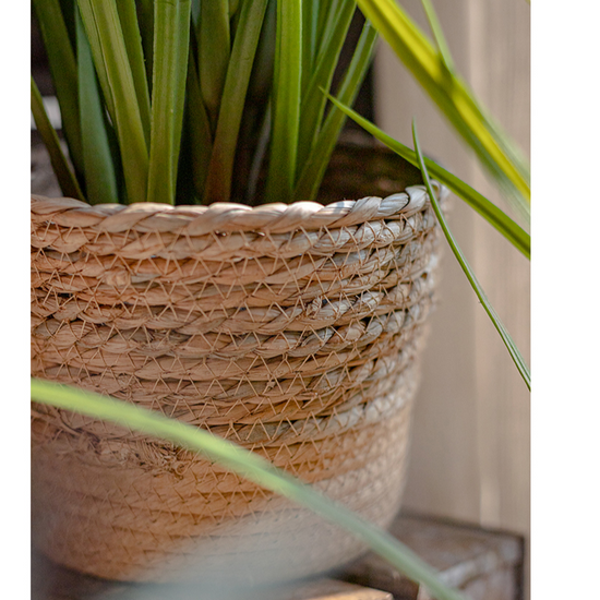 Natural Straw Desktop Flower Basket