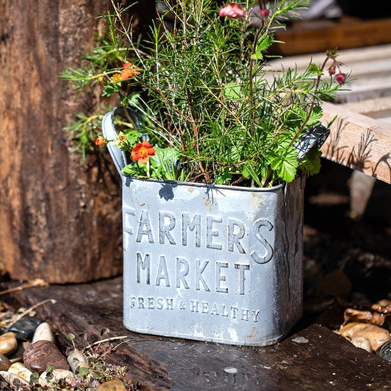 Rectangular Flowerpot Gray Farmers Market