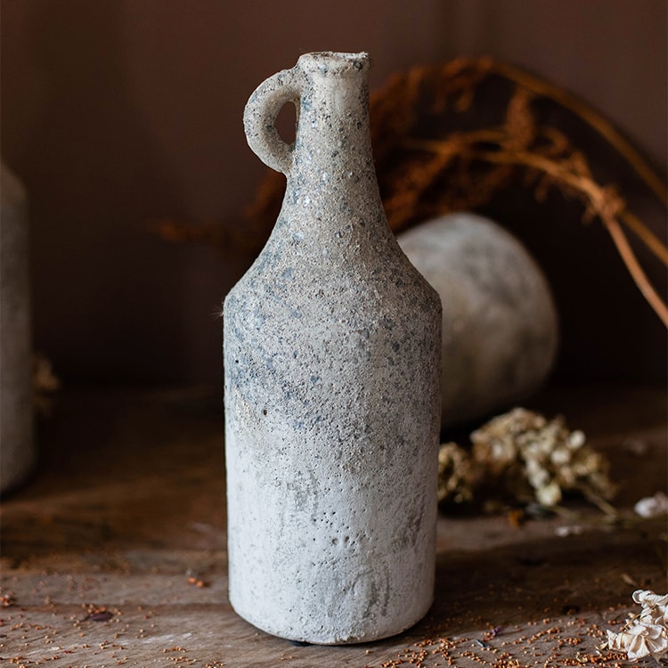 Small Opening Rough Textured Dried Flower Vase