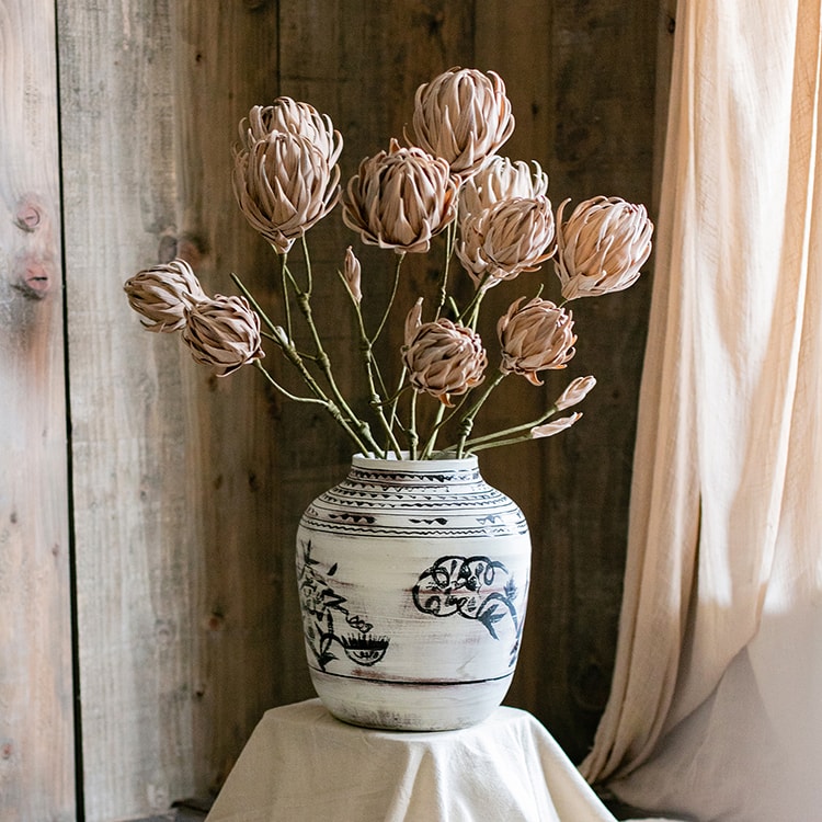 Giant Zen Style Ink Painting Terracotta Flowerpot