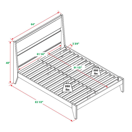 Malyn Solid Wood Modern Platform Bed