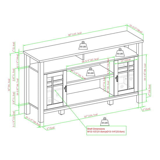 Hattie 58" 2-Door Transitional Sideboard