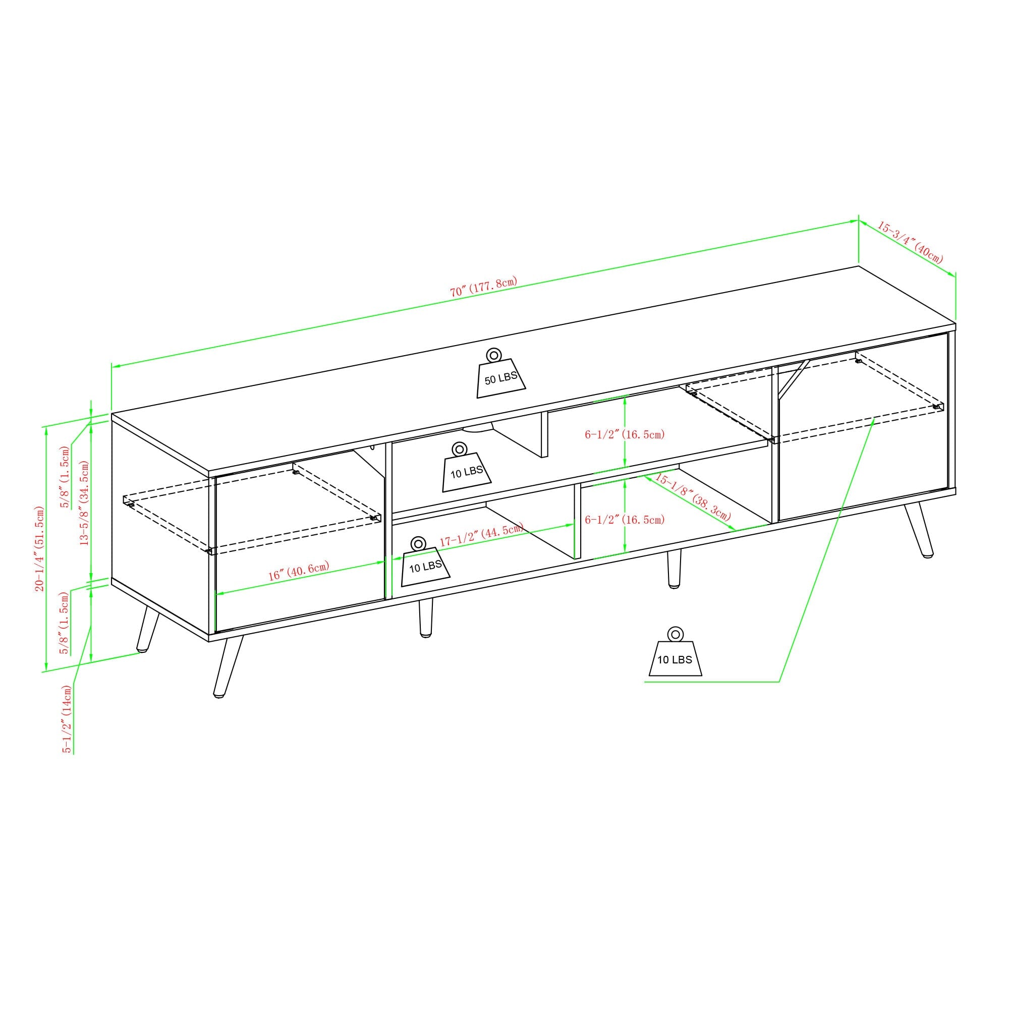 Noah Mid-Century Modern Angular TV Stand Collection