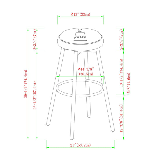 Twyla 2-Piece Glam Swivel-Seat Barstool Set