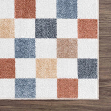 Load image into Gallery viewer, Alie Colorful Checkered Washable Rug
