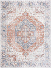 Load image into Gallery viewer, Akram Gray &amp; Orange Washable Area Rug
