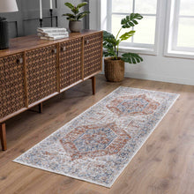 Load image into Gallery viewer, Akram Gray &amp; Orange Washable Area Rug
