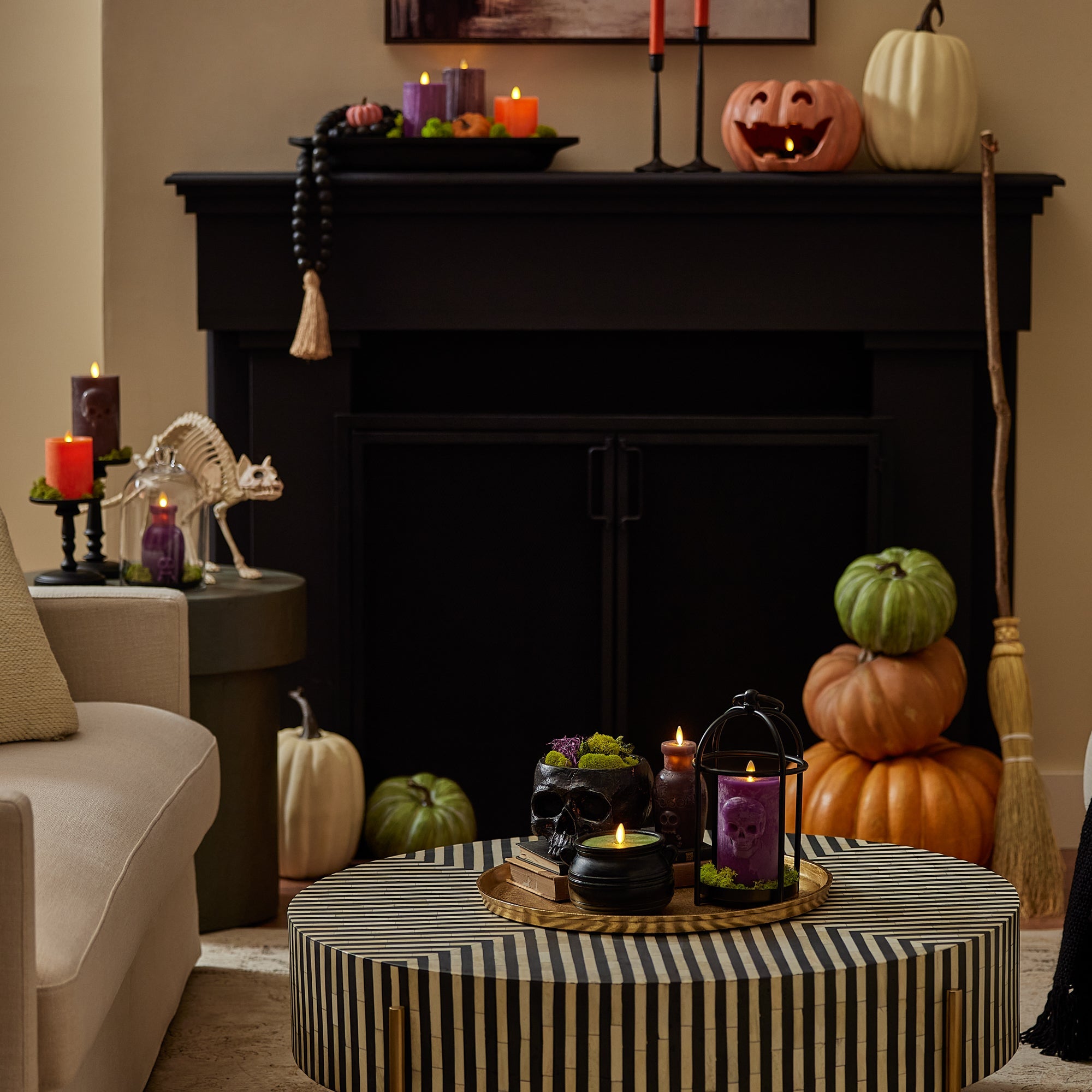 Orange Jack-o'-lantern Pumpkin Tealight Holder