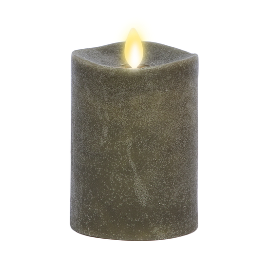 Chalky Stone Grey Flameless Candle Pillar