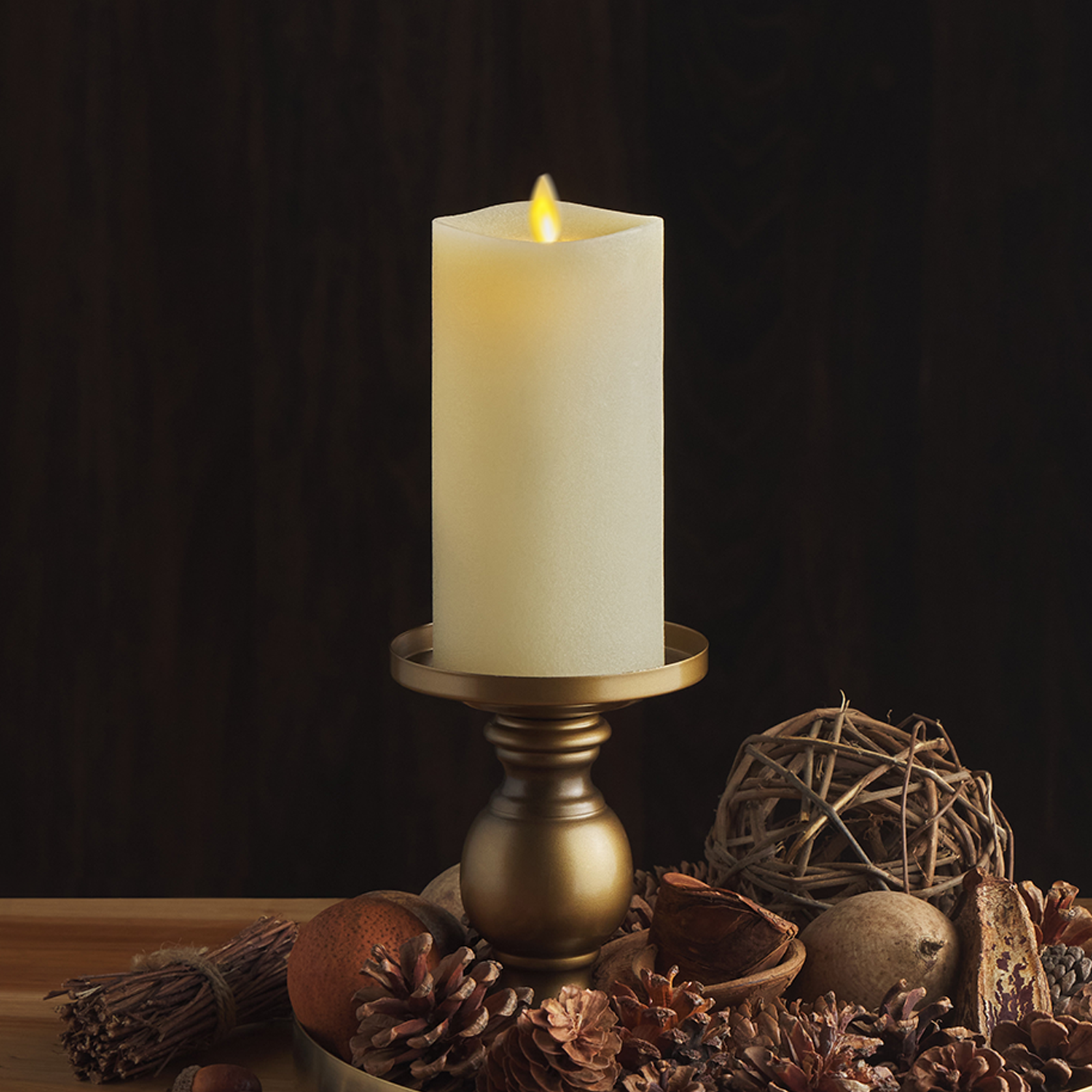 Chalky Ivory Flameless Candle Pillar