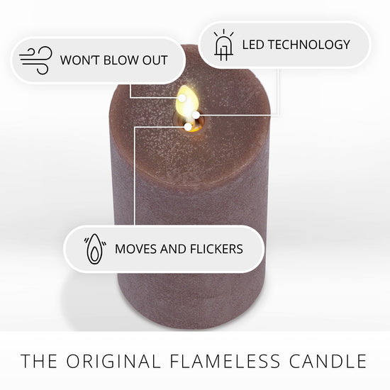 Chalky Raisin Flameless Candle Pillar