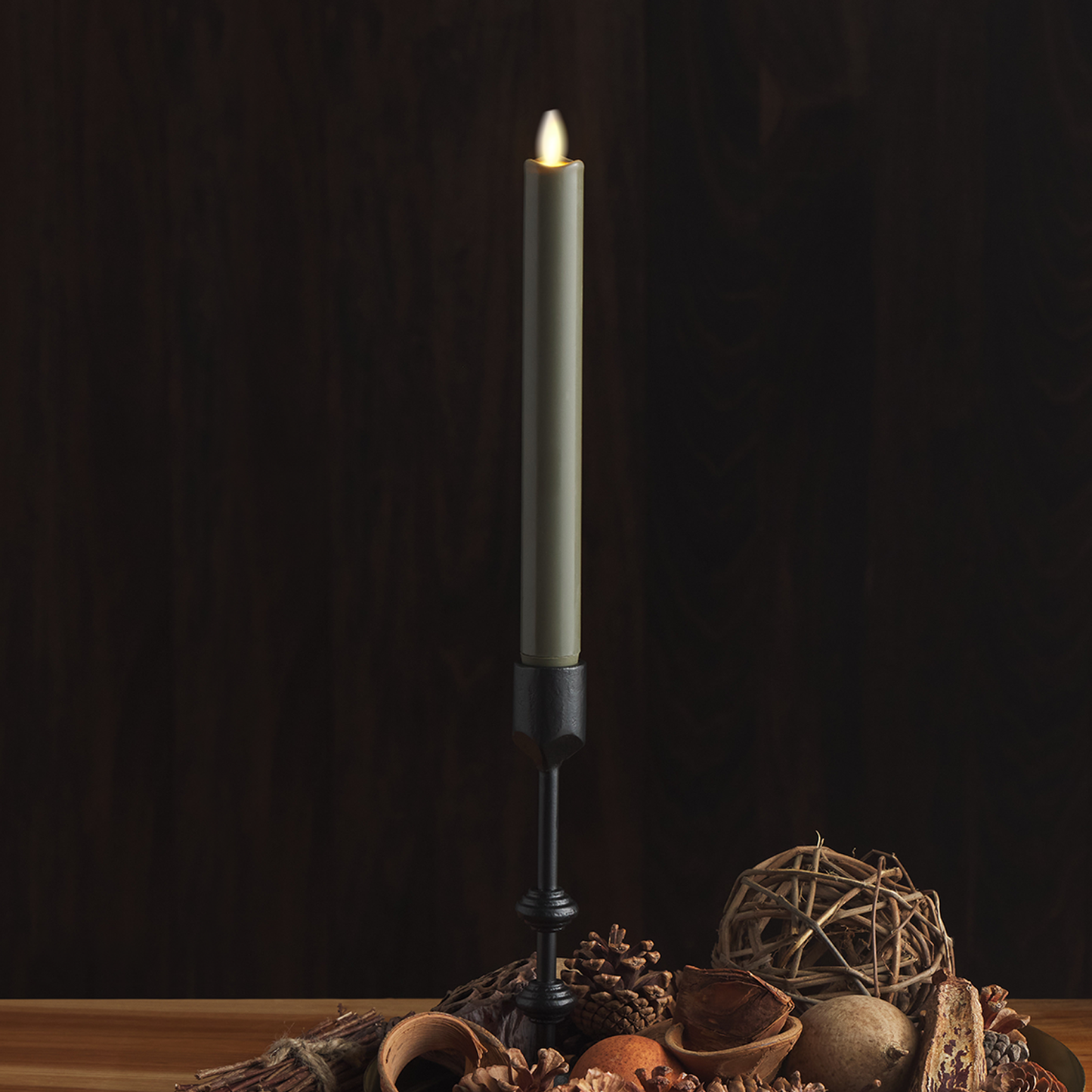 Stone Grey Flameless Candle Taper