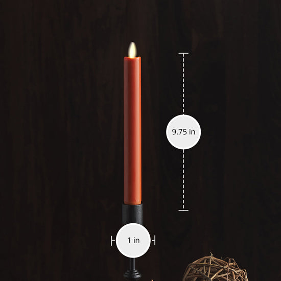 Burnt Orange Flameless Candle Taper