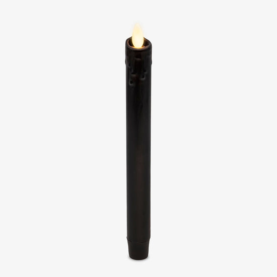 Black Wax Drip Flameless Candle Taper