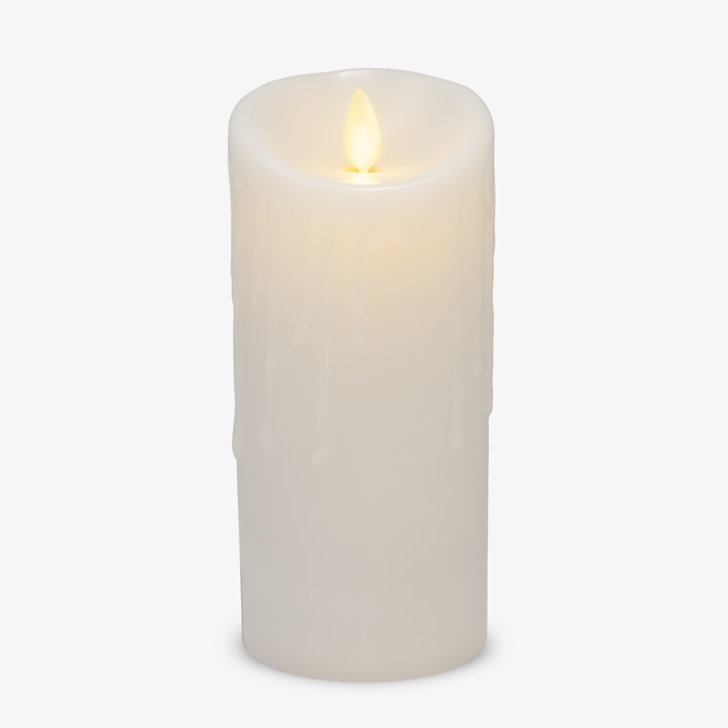 White Wax Drip Flameless Candle Pillar