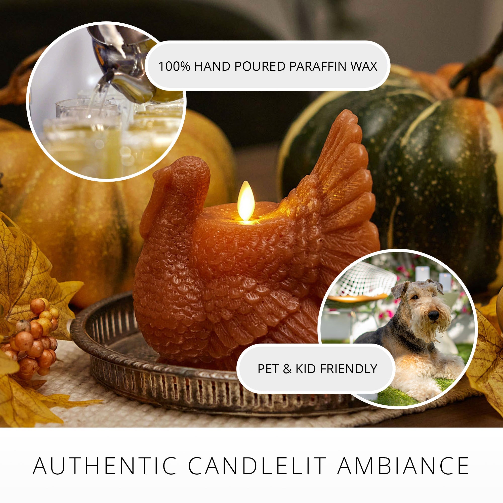 Adobe Flameless Candle Turkey