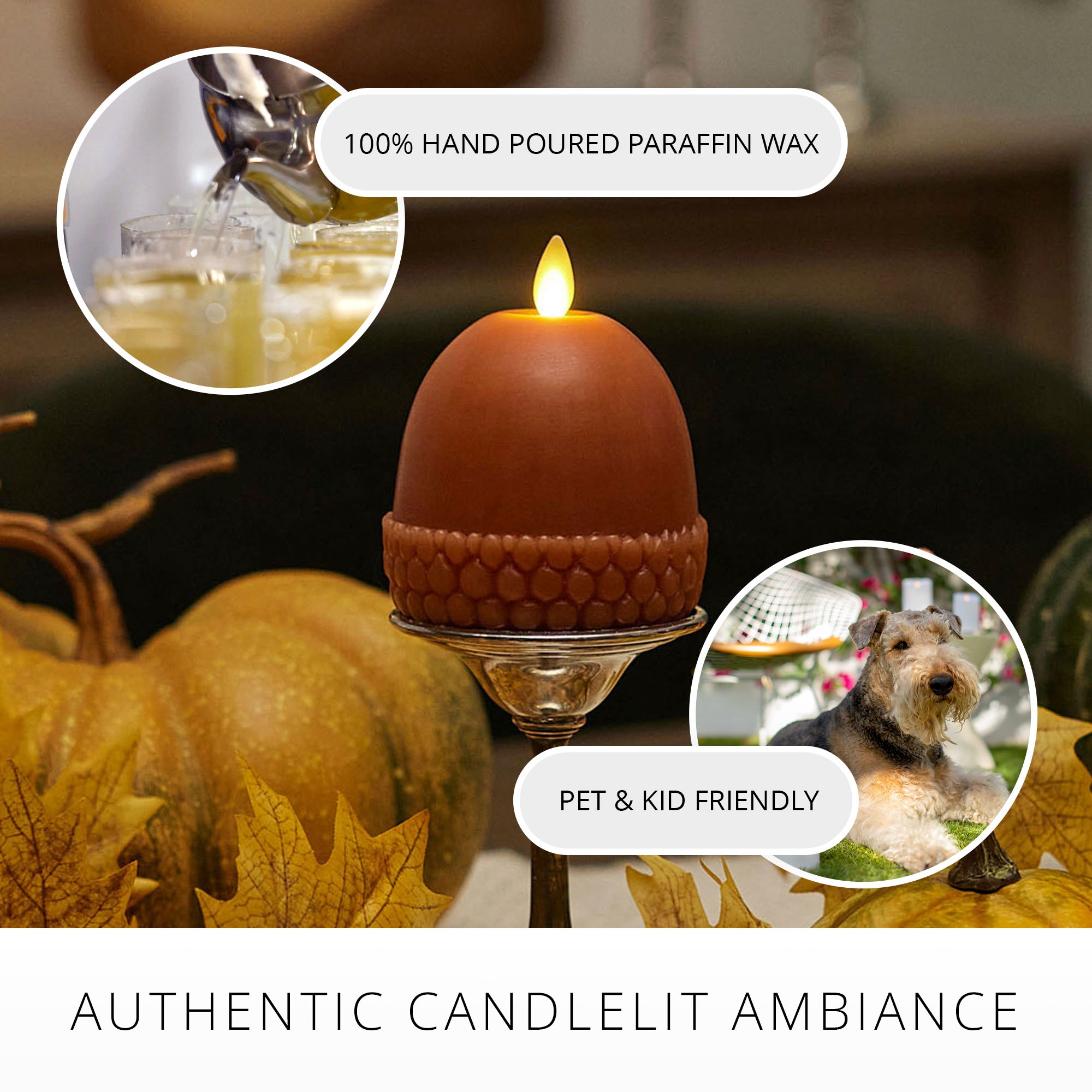 Adobe Flameless Candle Acorn