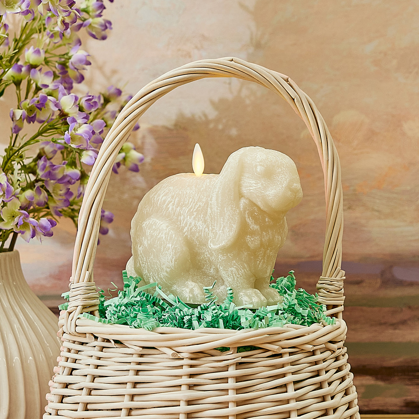 Chalk Flameless Candle Lop Eared Rabbit