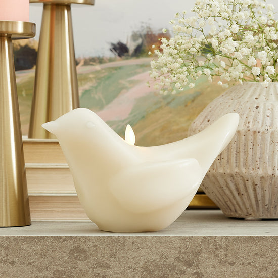 Chalk Modern Bird Flameless Candle