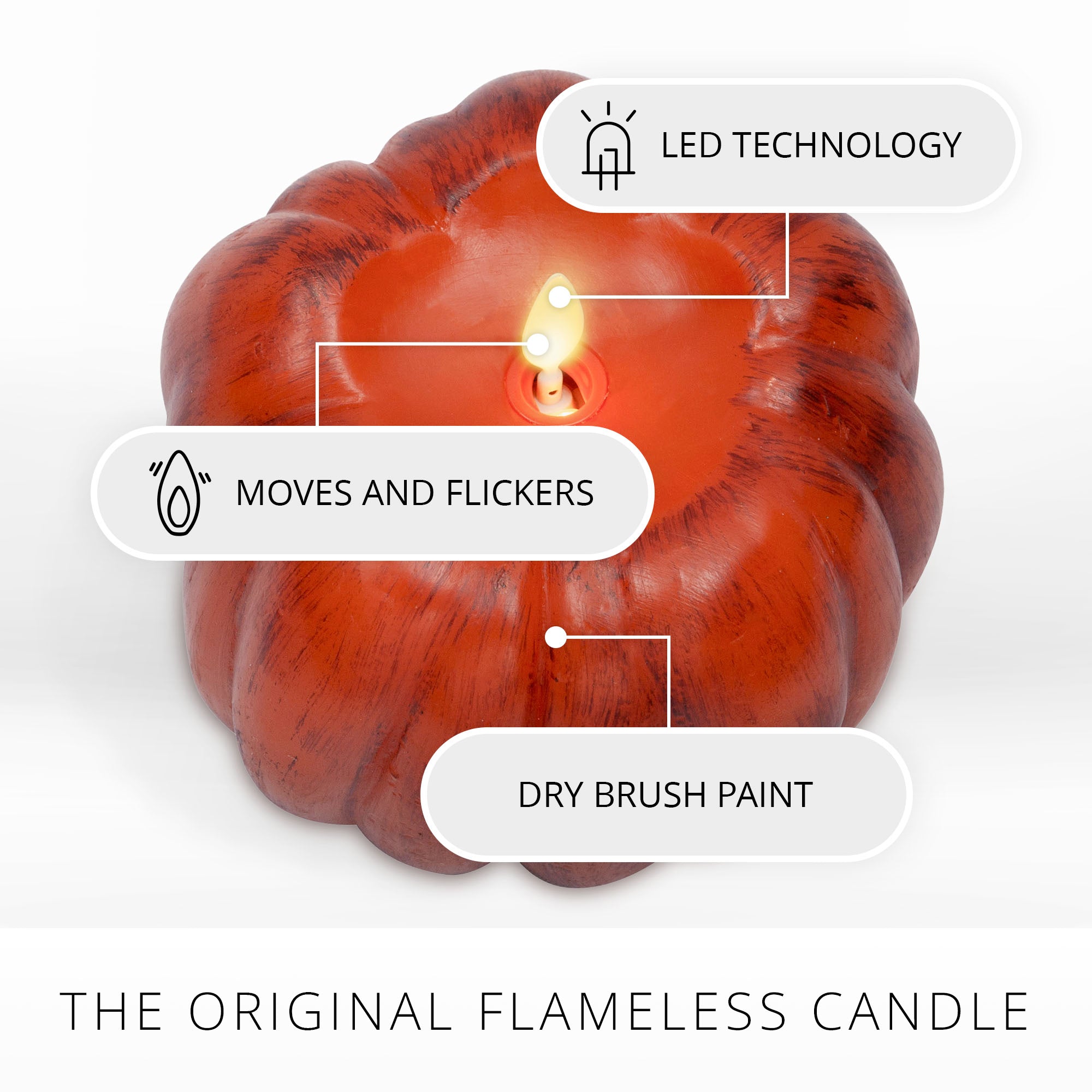 Burnt Orange Flameless Candle Pumpkin